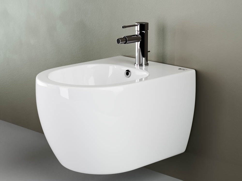 биде подвесное ceramicanova play cn3002 37x49 с керамичексим донным клапаном