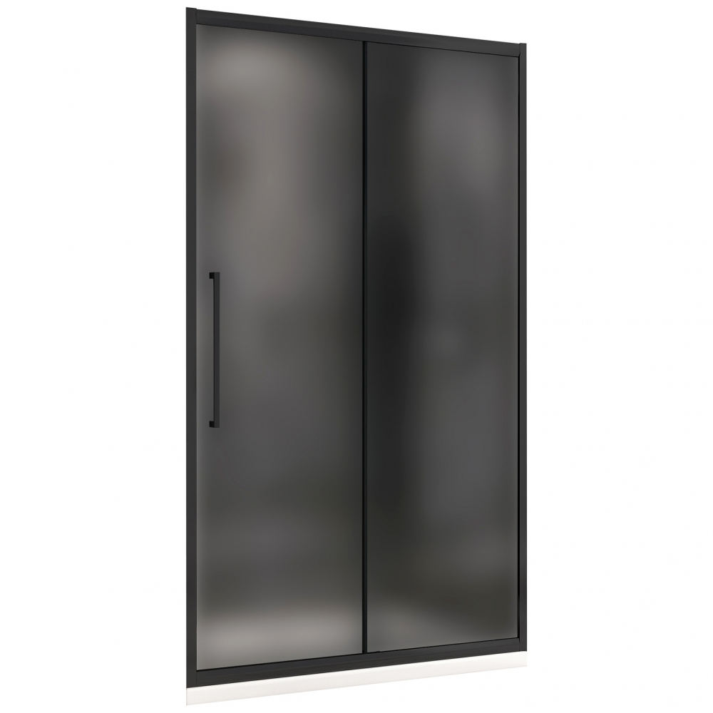 душевая дверь abber schwarzer diamant ag30100bmh 100x195 стекла матовые, профиль черный