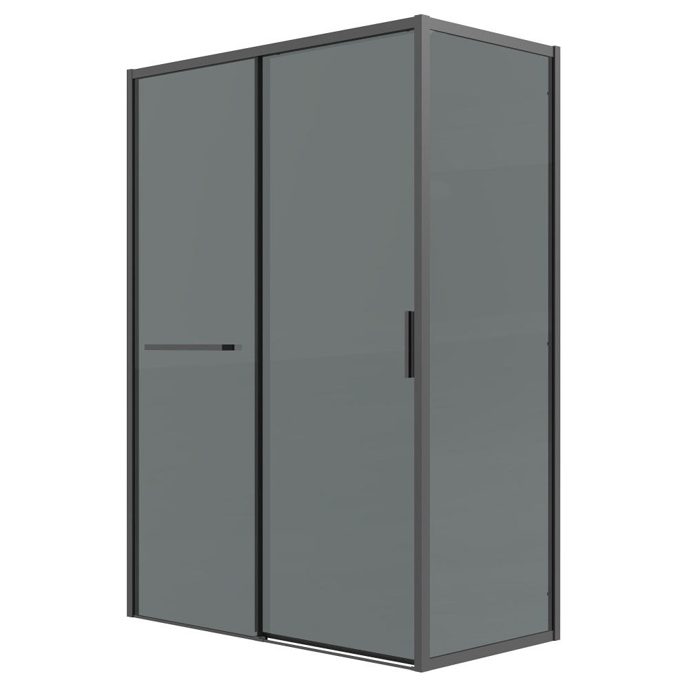 душевой уголок grossman style 110x70 стекло тонированное / профиль черный матовый