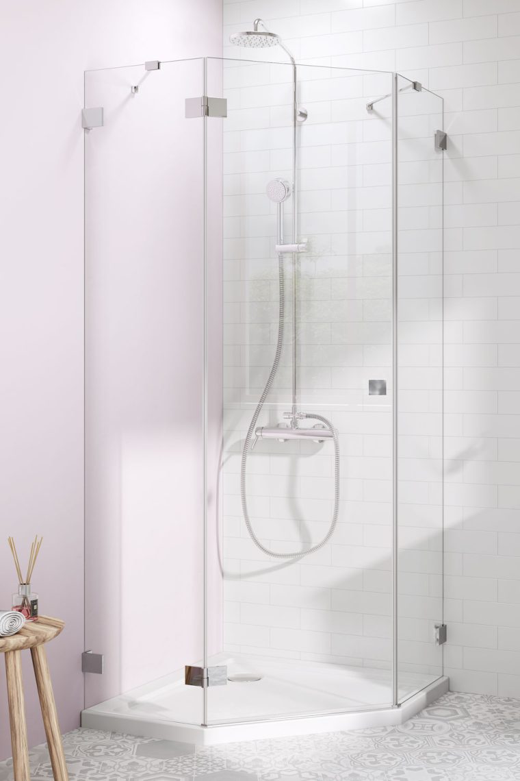 душевой уголок radaway essenza pro ptj r 90x90 прозрачное/хром
