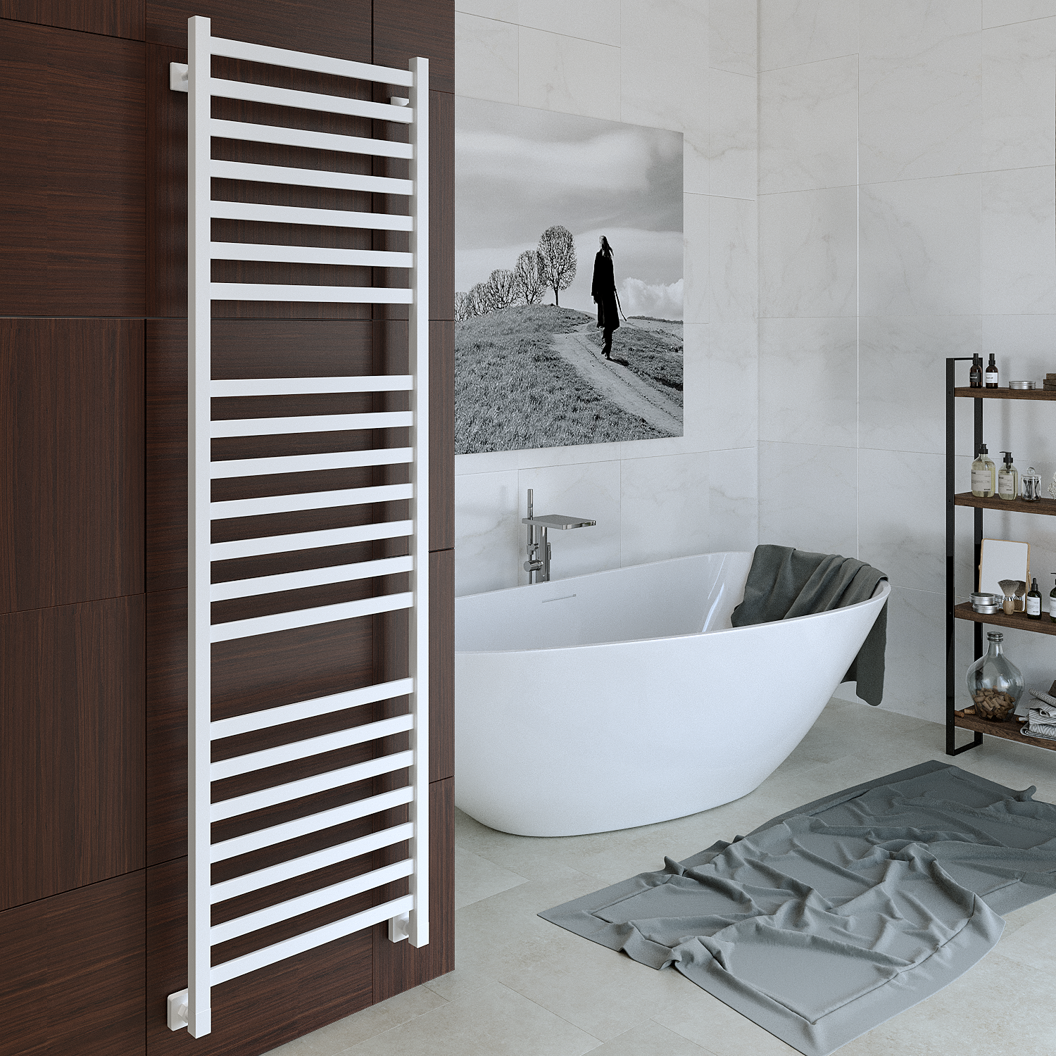 полотенцесушитель водяной stinox prestige luxe 50x180 белый матовый