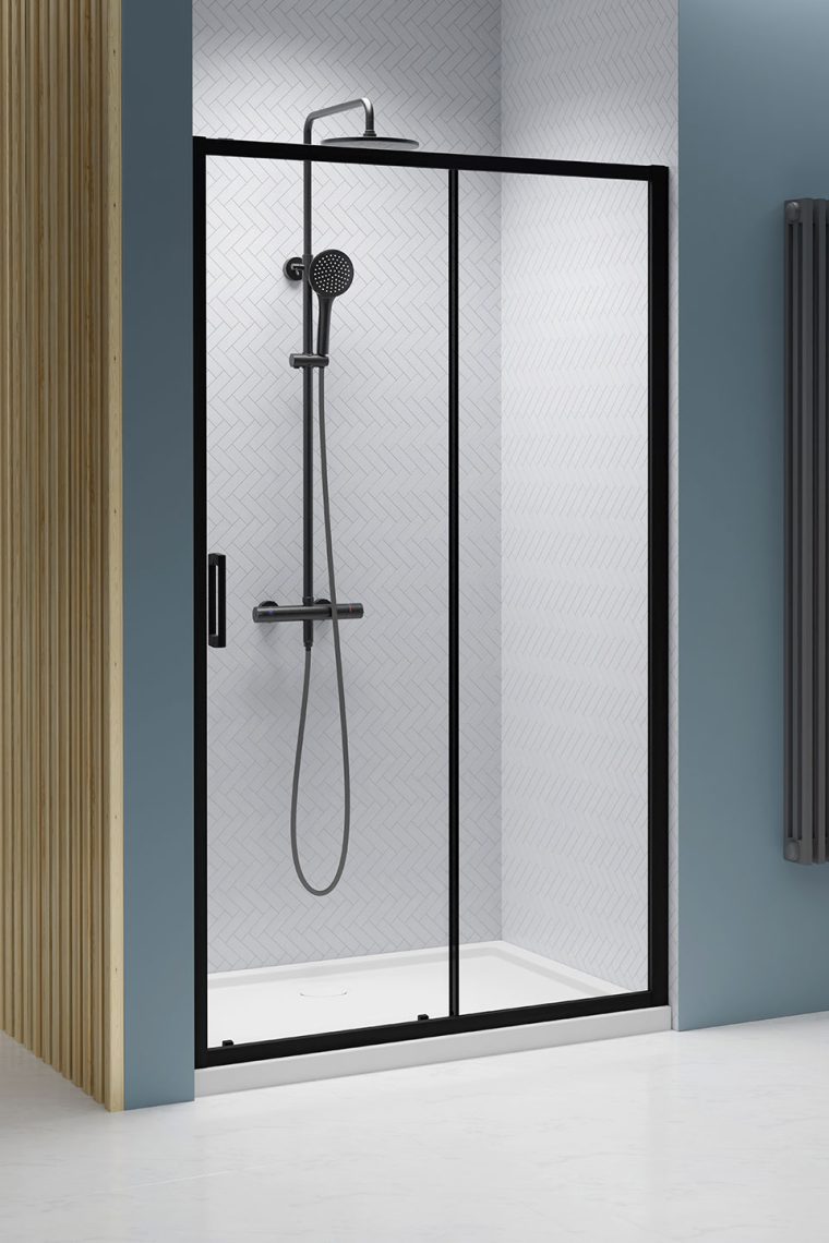 душевая дверь radaway premium pro black dwj r 150x200 стекла прозрачные, профиль черный