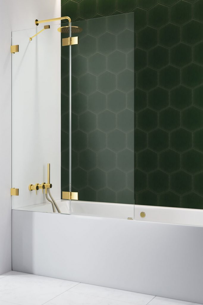 шторка на ванну radaway essenza pro gold pnd ii 100 l (прозрачное/золото)
