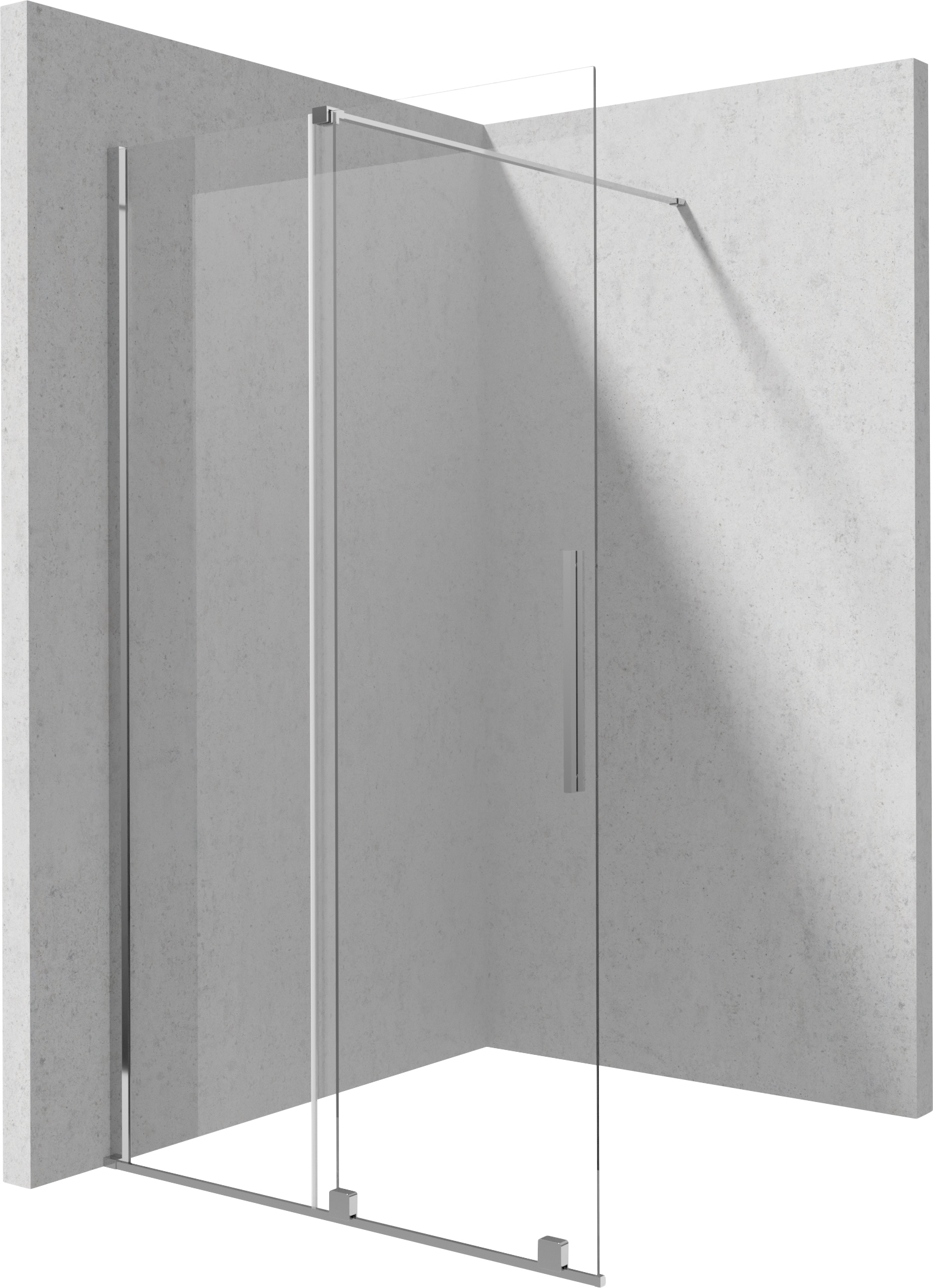 душевой уголок deante jasmin walk-in 120x195 стекла прозрачные, профиль хром