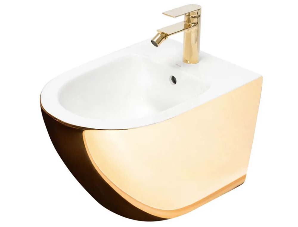 биде подвесное rea carlo mini gold white rea-c2288