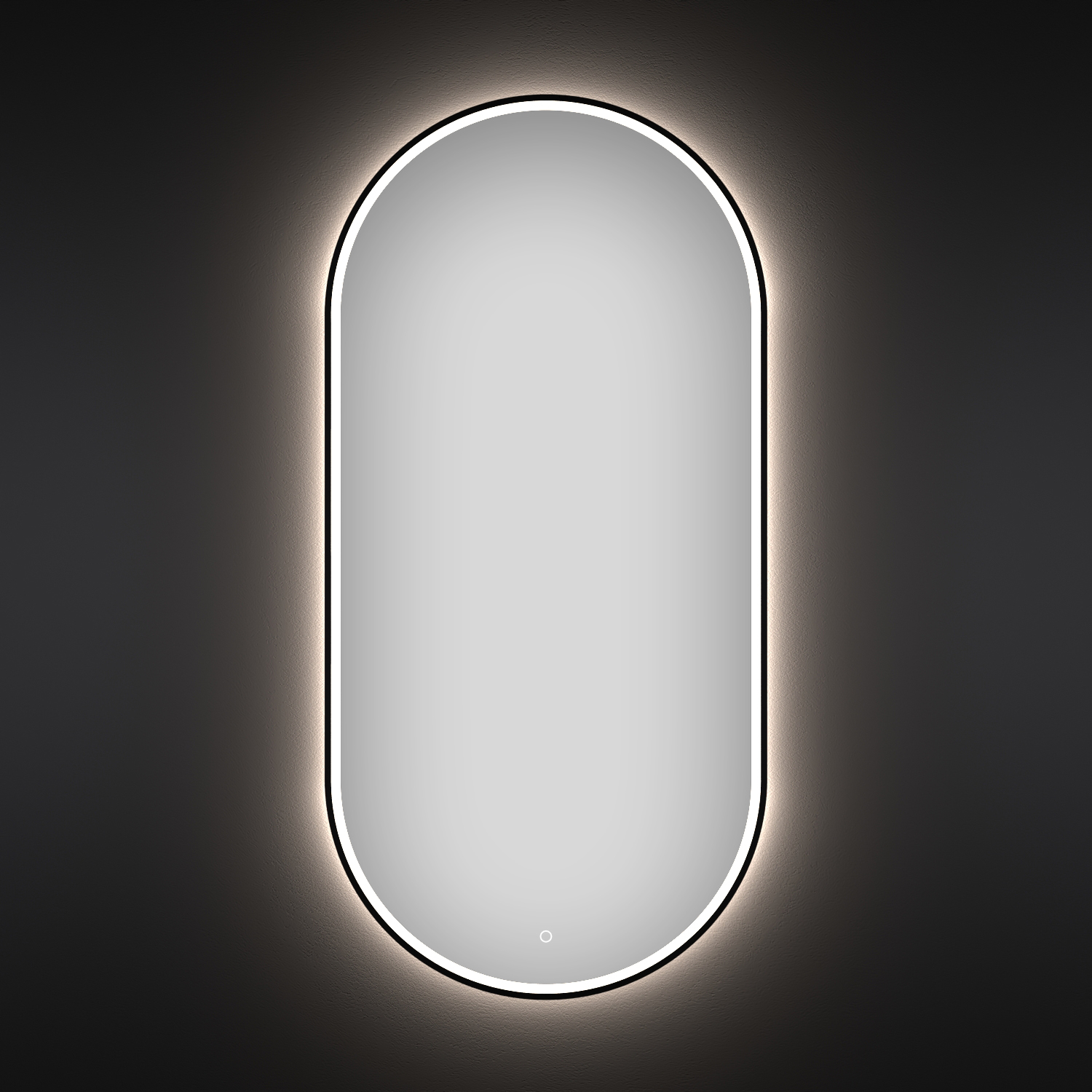 овальное зеркало wellsee 7 rays' spectrum с фронтальной led-подсветкой 172201640 60x120 см черный контур