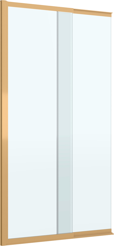 шторка на ванну cezares slider-vf-11-90/150-c-boro стекло прозрачное, профиль брашированное золото
