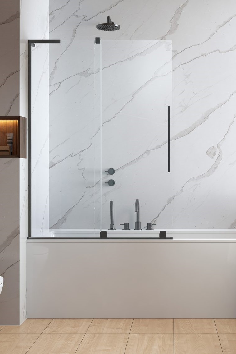 шторка на ванну radaway furo sl brushed gunmetal pnd ii l 100x150 стекла прозрачные, профиль брашированная оружейная сталь