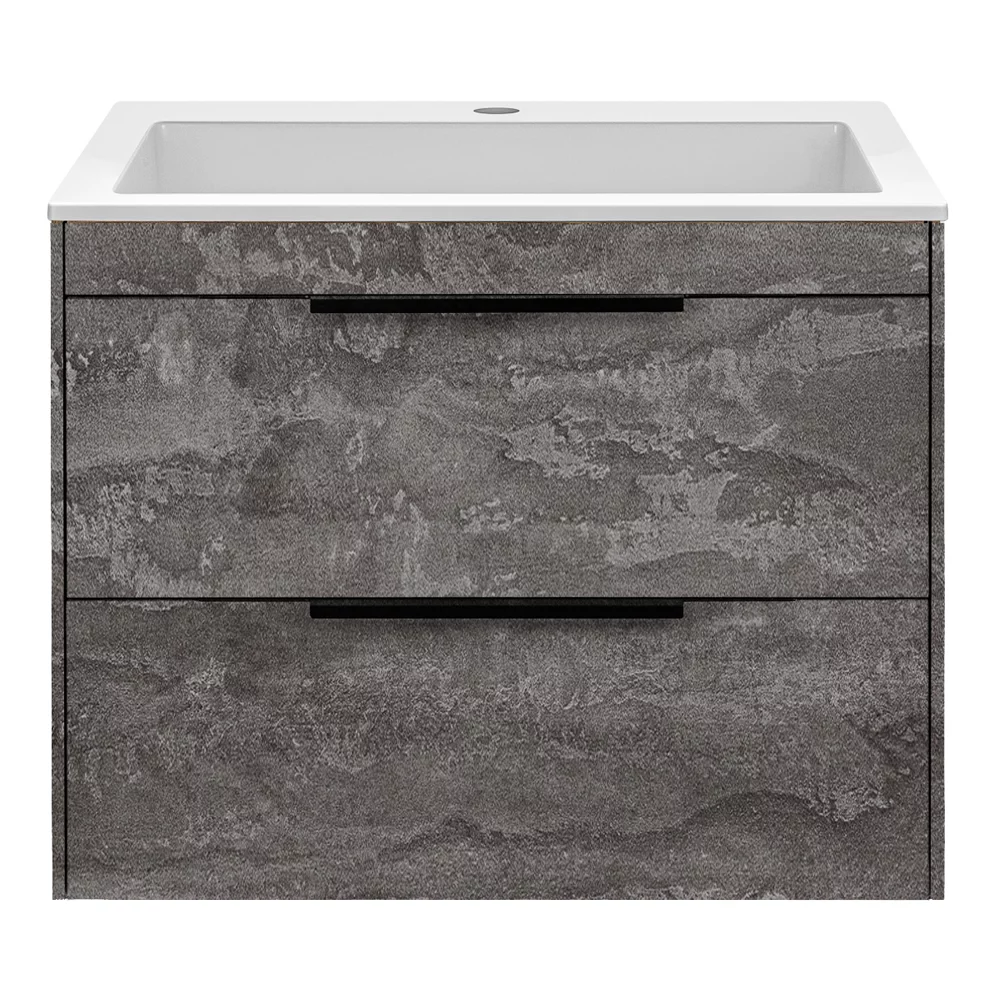 тумба под умывальник vincea chiara 2d 600 g.stone vmc-2c2600gs серый камень