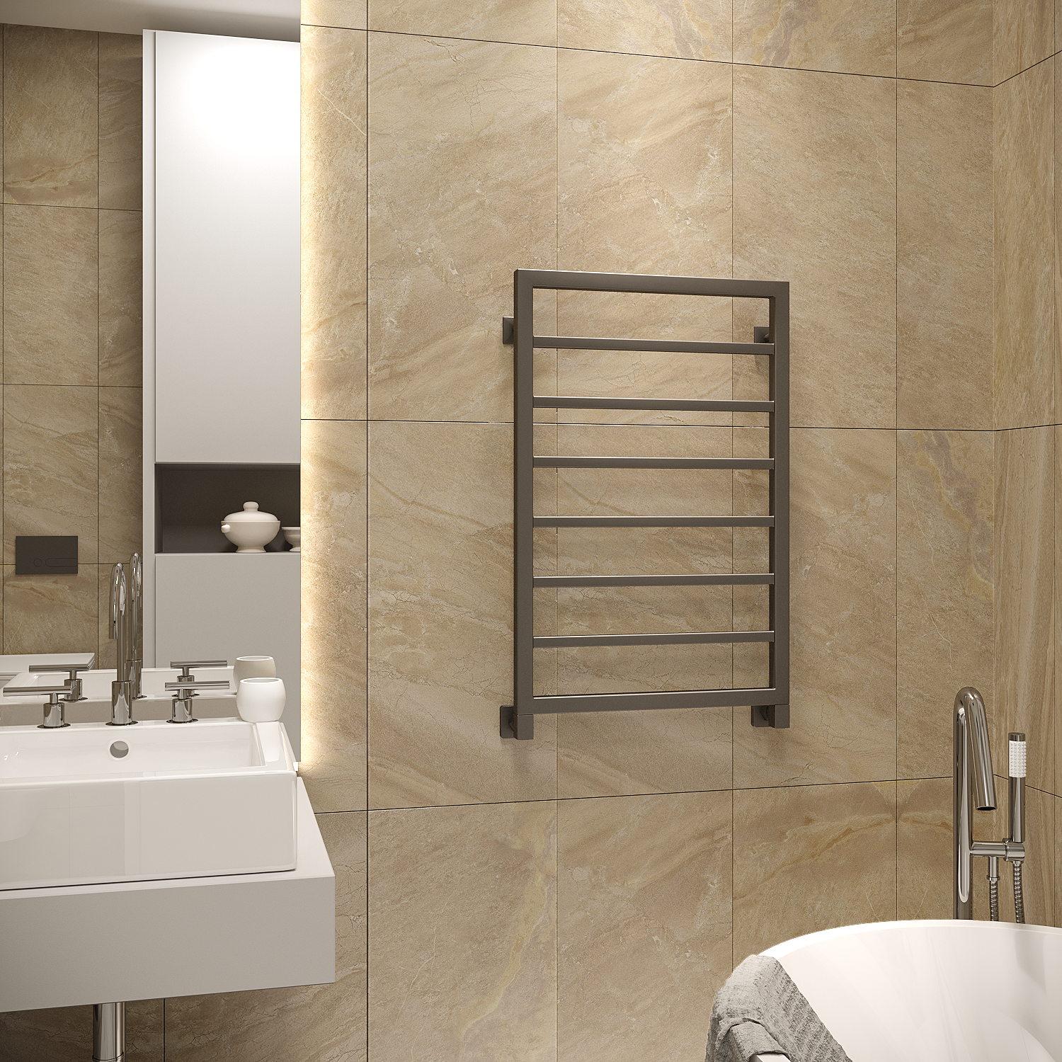 полотенцесушитель водяной stinox croma 50x80 черный матовый