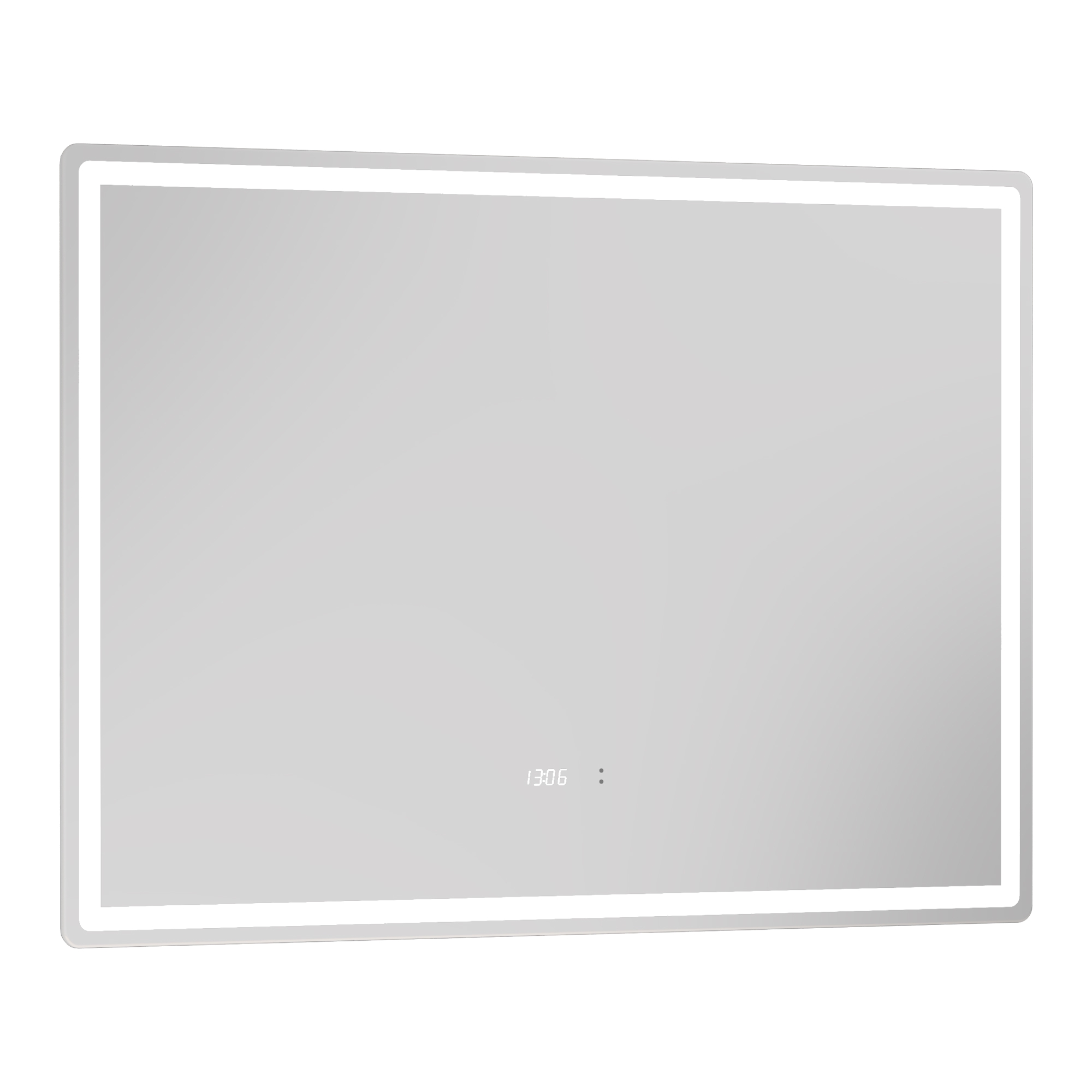 зеркало vigo geometry luxe 1000 100x70 с подсветкой, часами и антизапотеванием