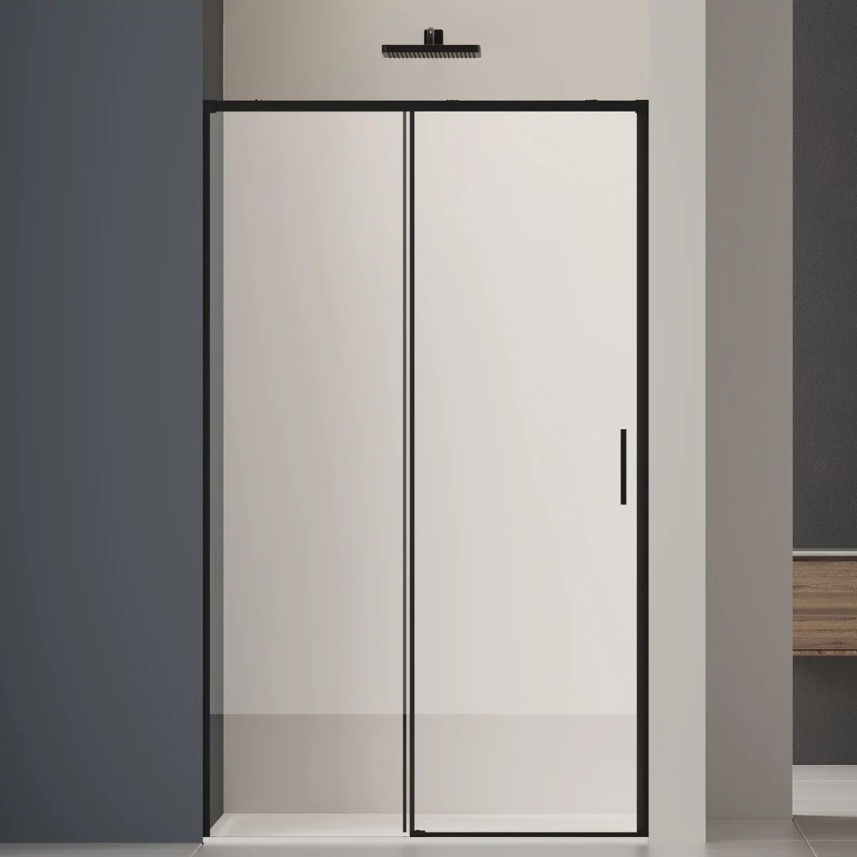 душевая дверь vincea soft 2 vds-3so2130clb 130x200 прозрачное стекло / профиль черный матовый