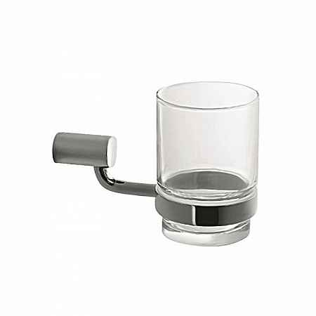 стакан с держателем iddis renior l043 хром/белый