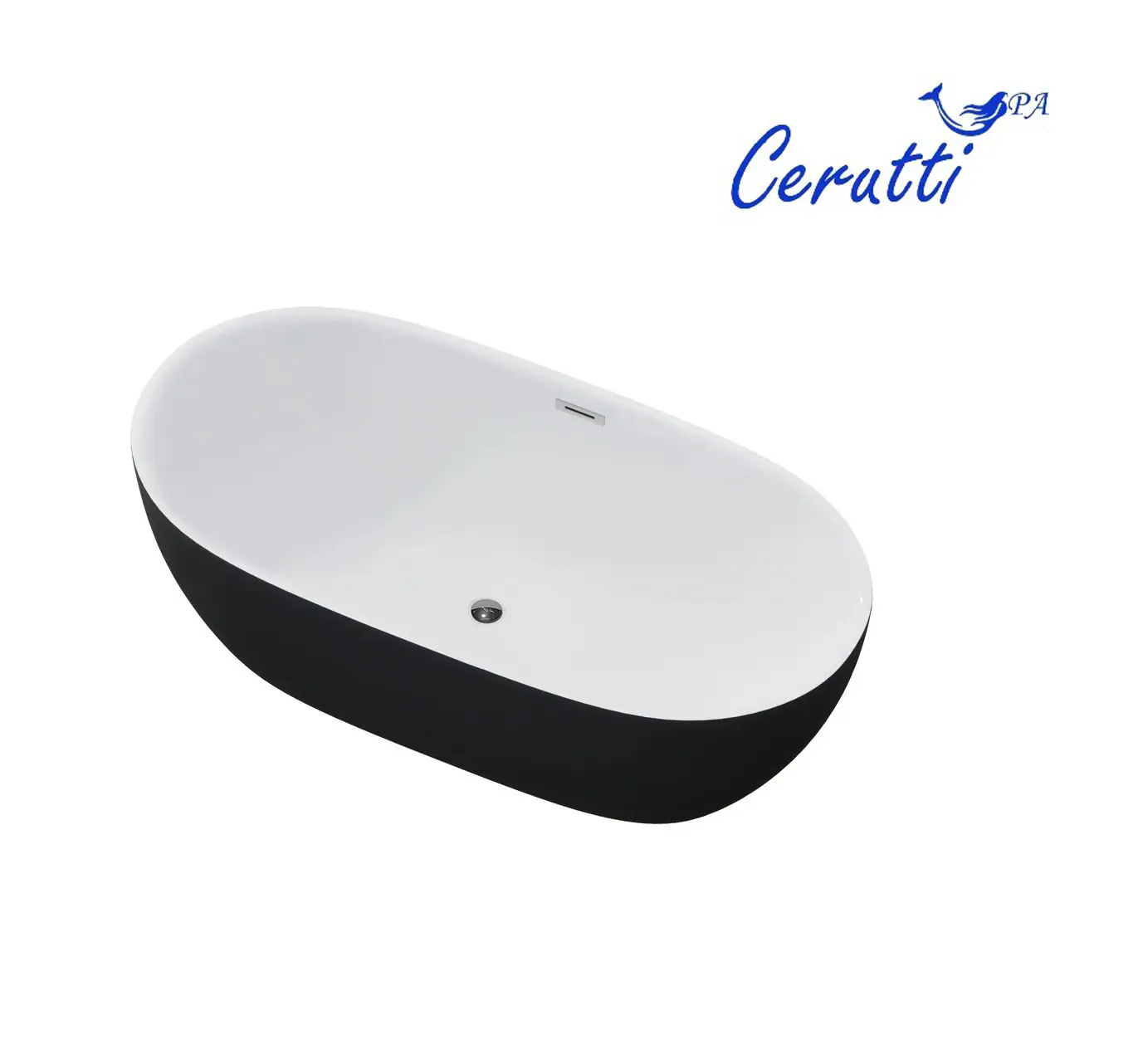 ванна акриловая ceruttispa skye170gmb 170x75 черный матовый/белый