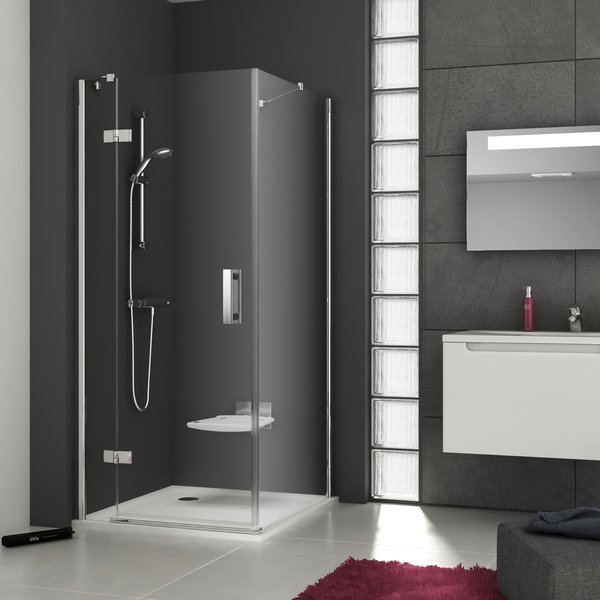 душевой уголок ravak smartline smsd2+smps 120x100 стекла прозрачные, профиль хром (левый)