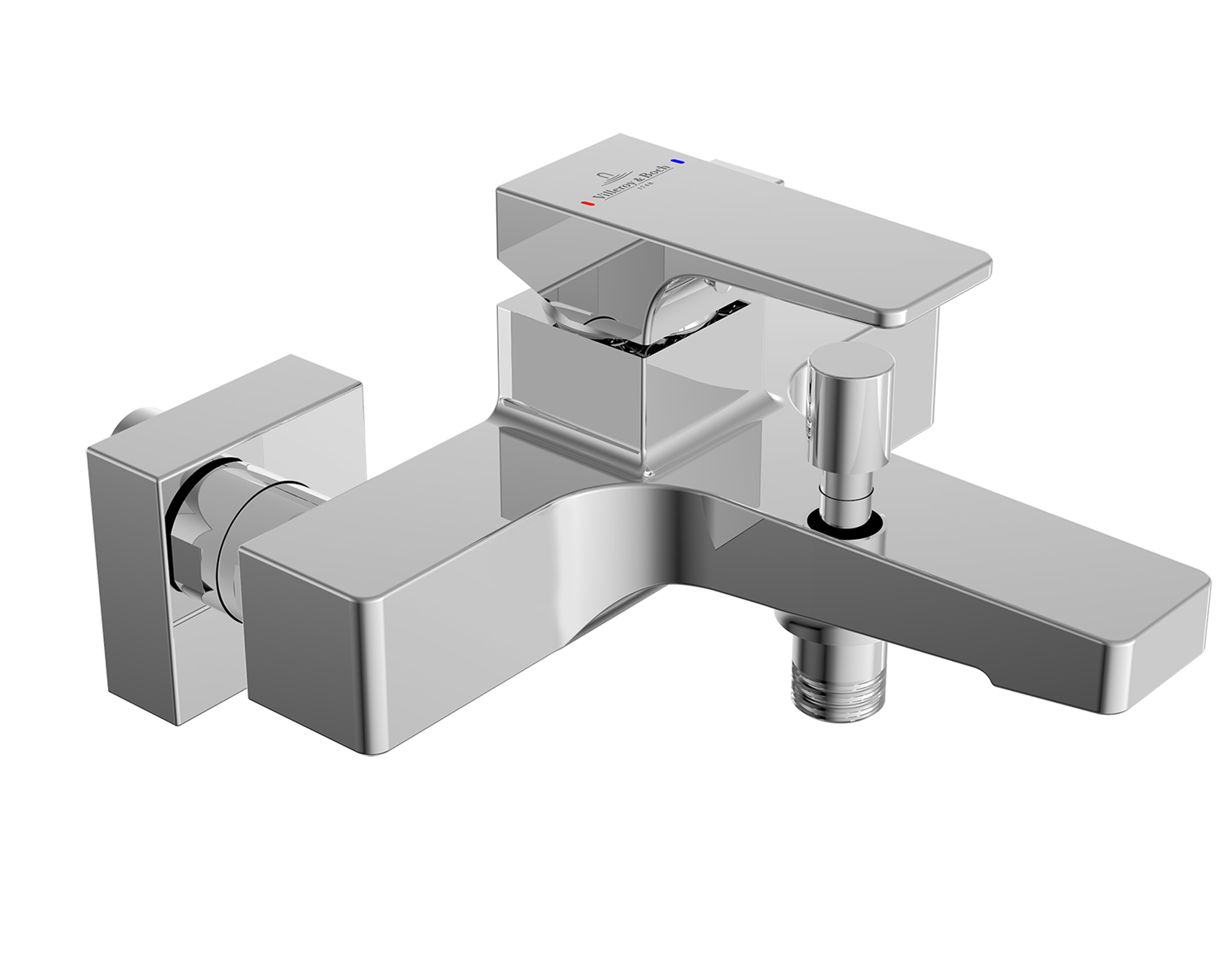 смеситель для ванны villeroy&boch architectura square tvt12500100061 хром
