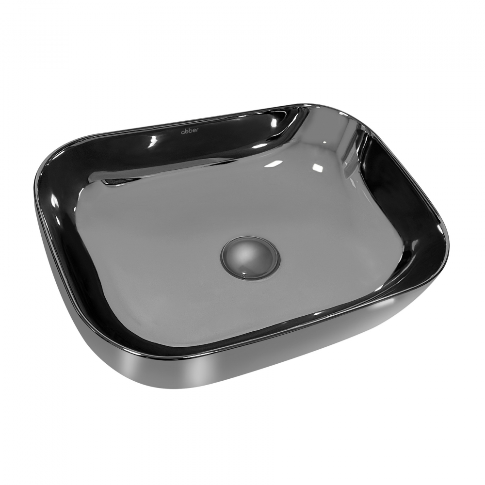 умывальник abber rechteck ac2200gs 46x32,5 серебро