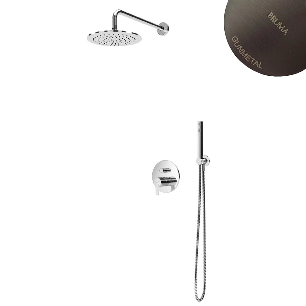 душевая система скрытого монтажа bruma elo leaf gunmetal 1677221mg оружейная сталь