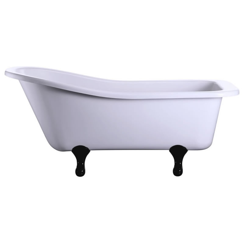 ванна акриловая burlington buckingham slipper e6 150x75 с ножками e10bla черными