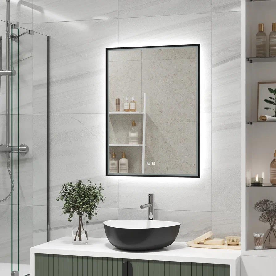 зеркало континент garcia led 50x70 чёрное