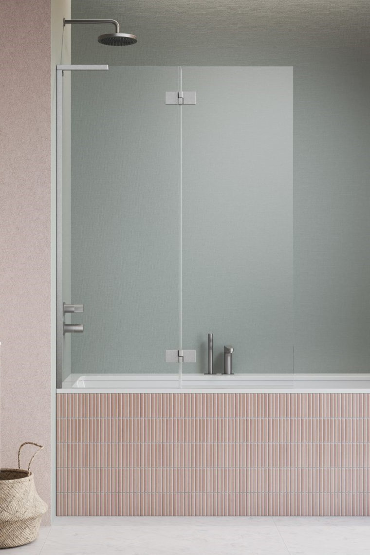 шторка на ванну radaway essenza 8 sl brushed nickel pnd ii 130x150 левая, стела прозрачные. профиль брашированный никель
