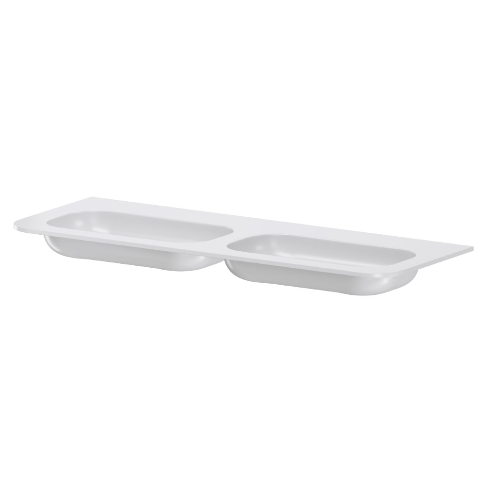 умывальник моноблок armadi art voi 140 см 786-140-2-mw stone finish matt white, белый матовый
