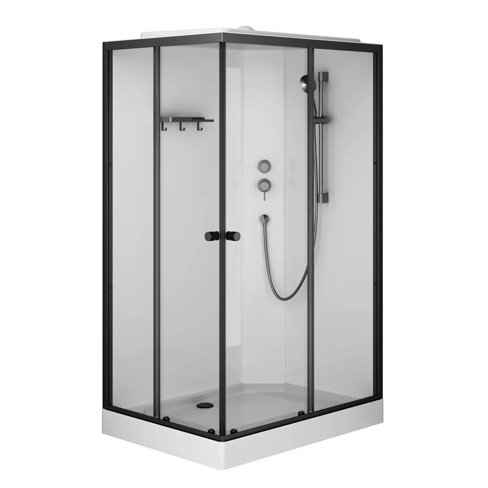 душевая кабина am.pm x-joy 120x80 стекло прозрачное / профиль черный матовый