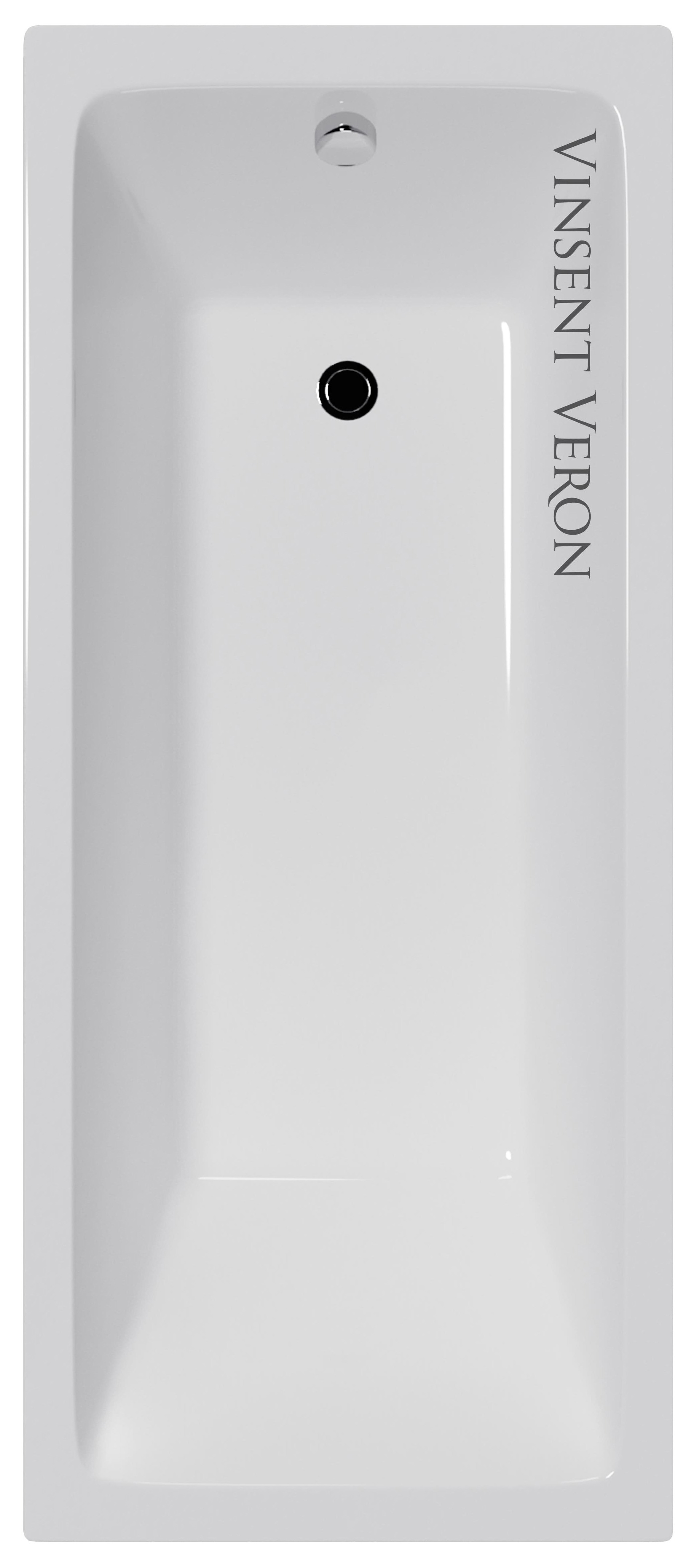 ванна чугунная vinsent veron square 170x75 белая (без отверстий для ручек)