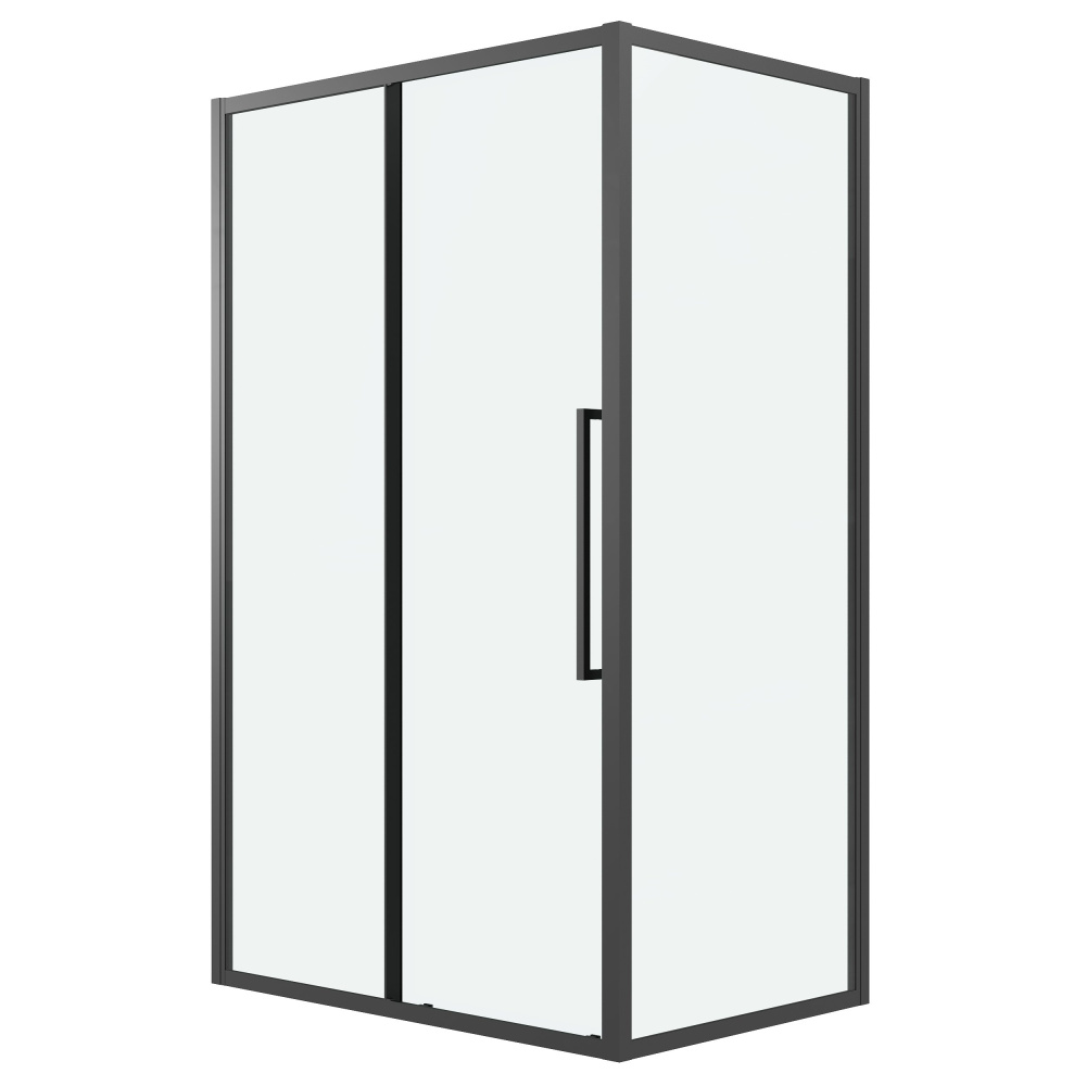 душевой уголок grossman cosmo 130x70 стекло прозрачное / профиль черный матовый