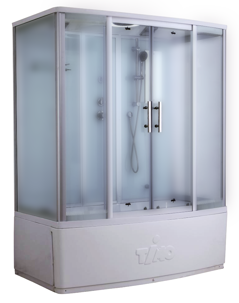 душевая кабина timo standart т-6650 silver fabric 150x88 стекла фабрик, профиль серебро