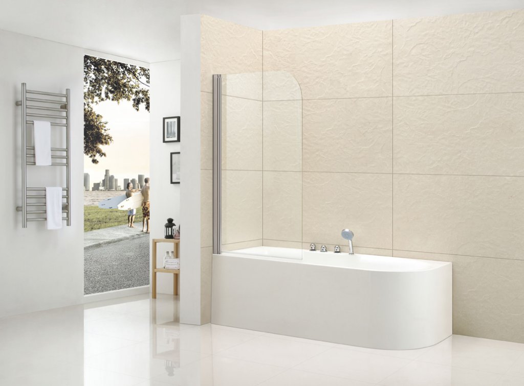 шторка на ванну cezares eco-o-v-1-80/140-p-cr-l 80x145 стекло матовое, профиль хром (левая)