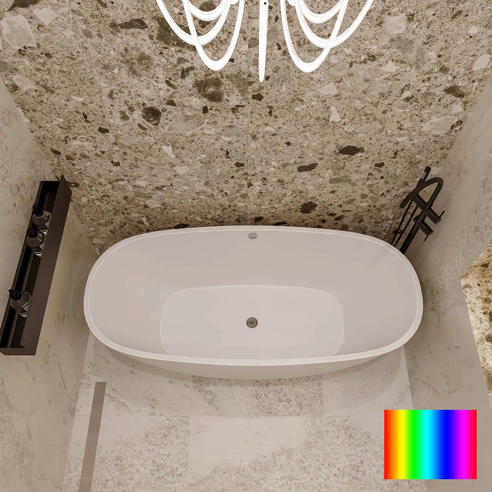 ванна из искусственного камня veconi imperia 160x75 цветной ral матовый