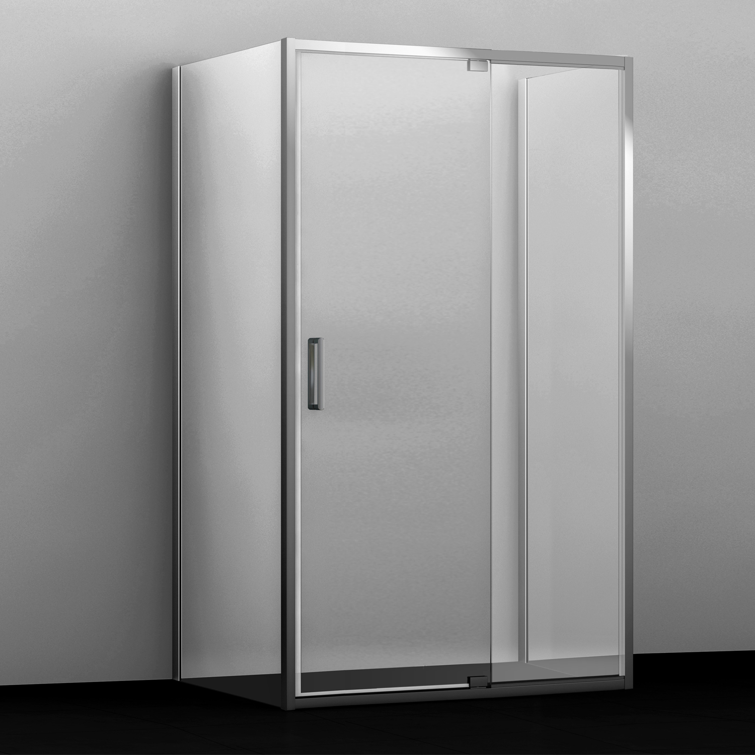 душевой уголок wasserraft berkel 48p26 120x100 стекла прозрачные, профиль серебристый
