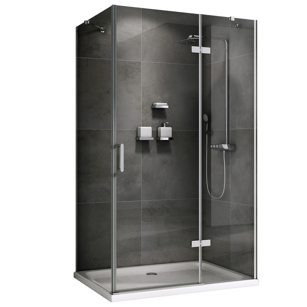 душевой уголок abber zart ag08110-s71 110x70 стекла прозрачные, профиль хром