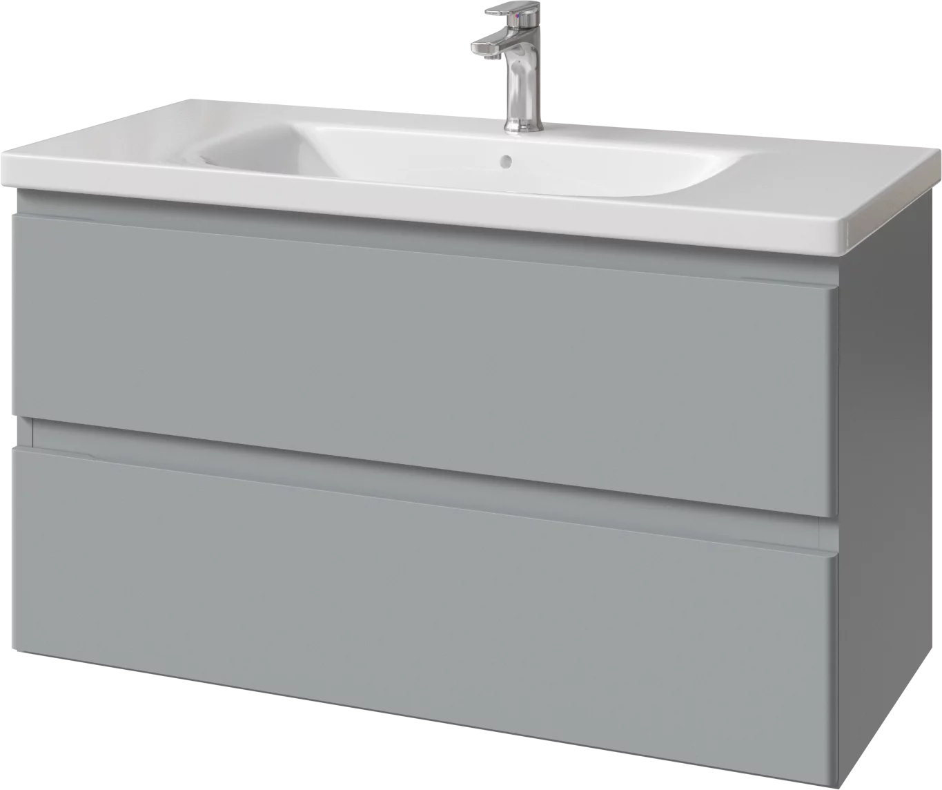 тумба подвесная caprigo forte 100 36114eml-7004 серый матовый