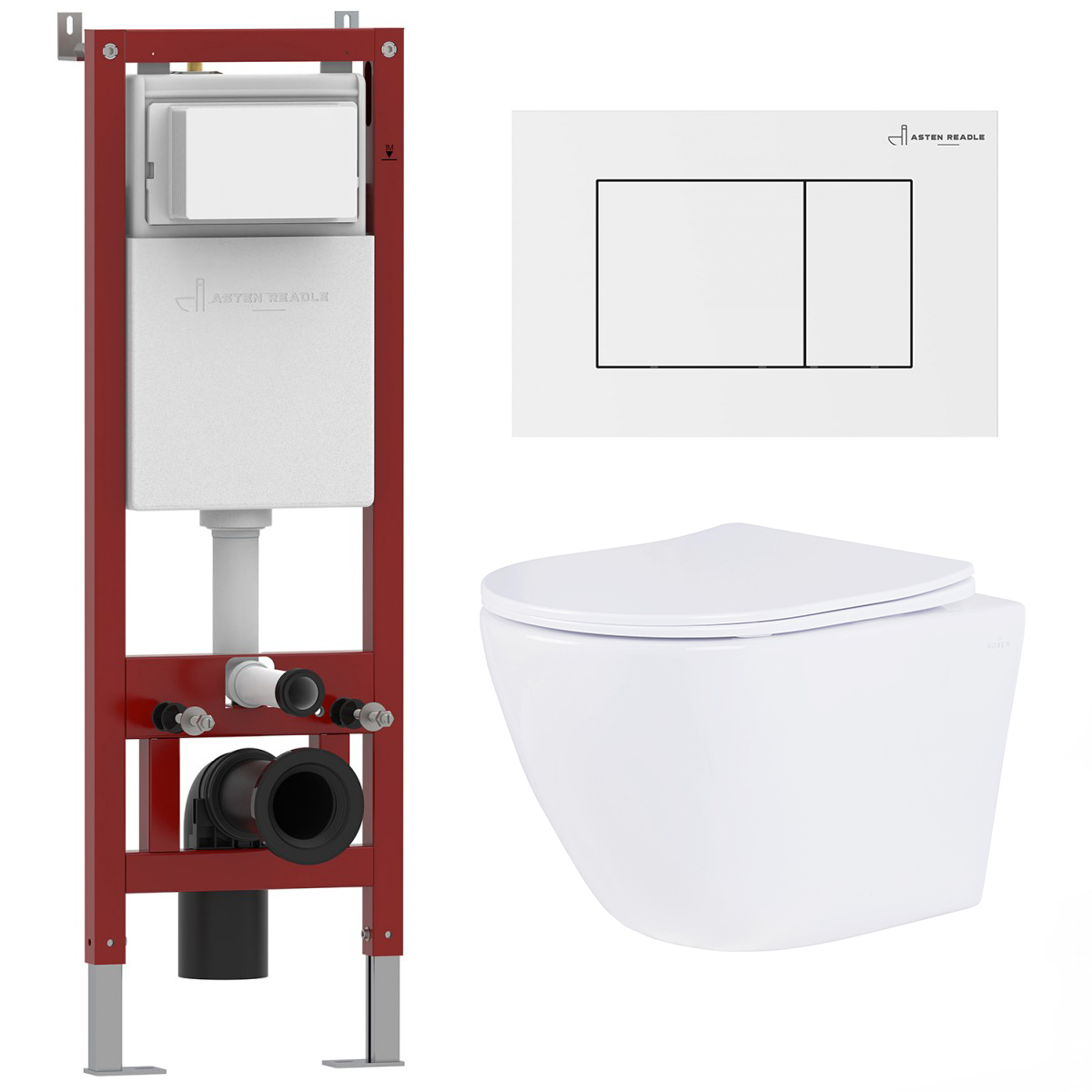 комплект инсталляции asten readle zentralmodul ar0601-185w клавиша белый глянец