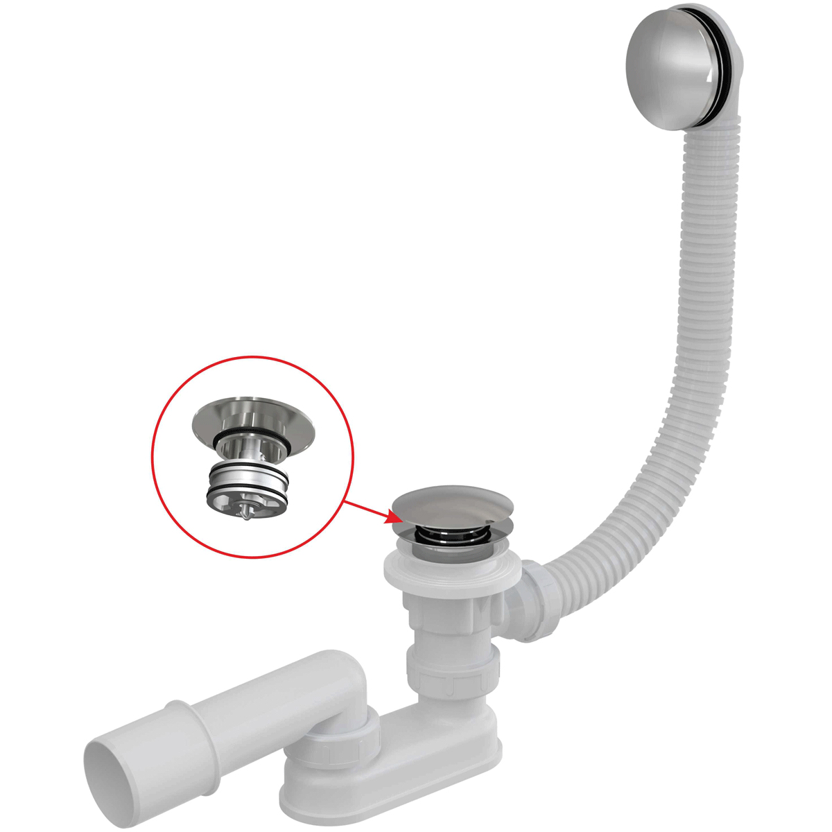 сифон для ванны alcaplast a504ckm-bl-01