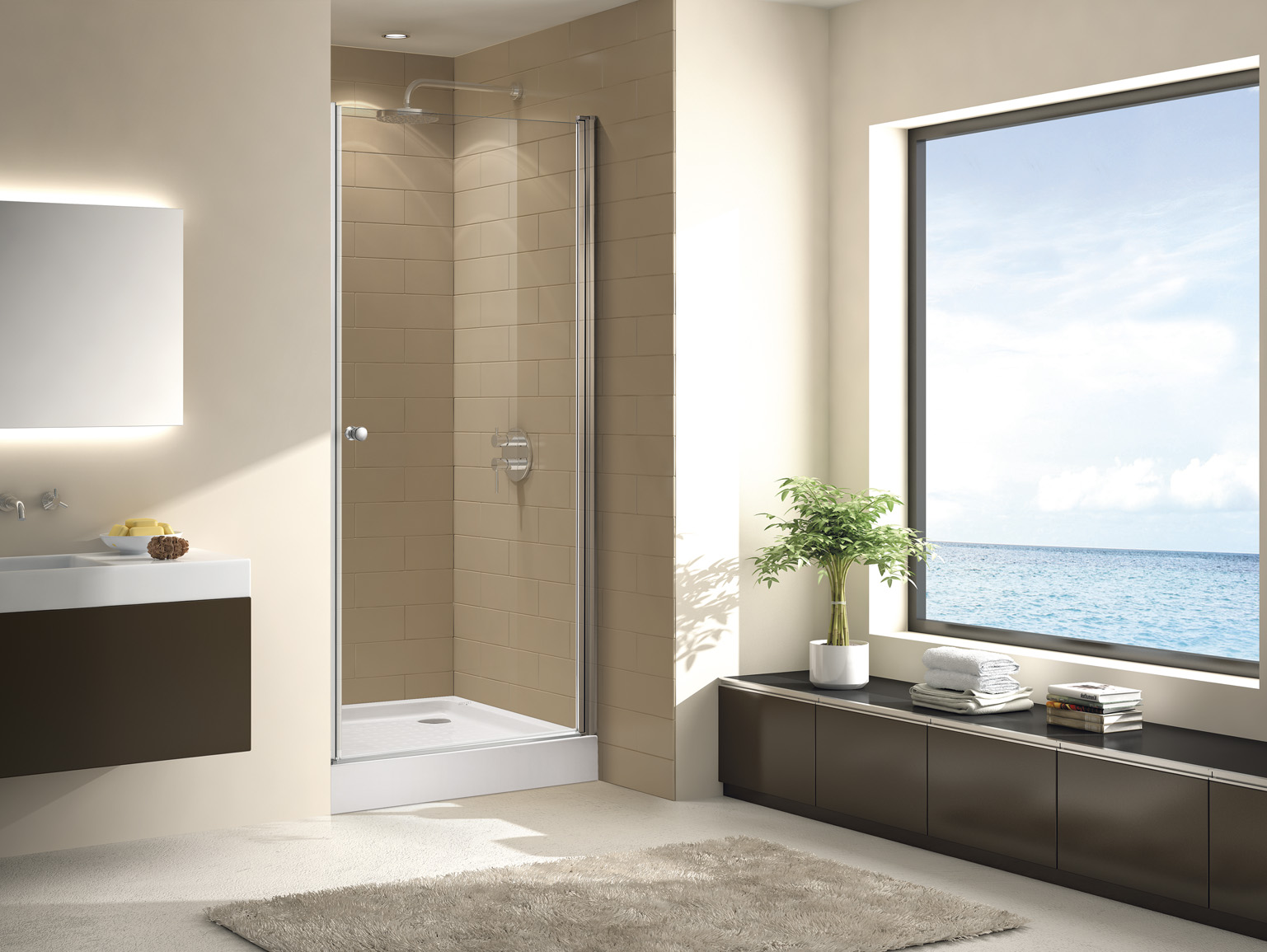 душевая дверь cezares eco-o-b-1-60-p-cr 60x190 стекло матовое, профиль хром