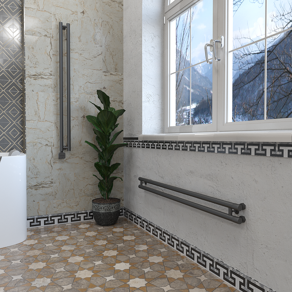 дизайн-радиатор отопления stinox minori design 10x120 черный матовый