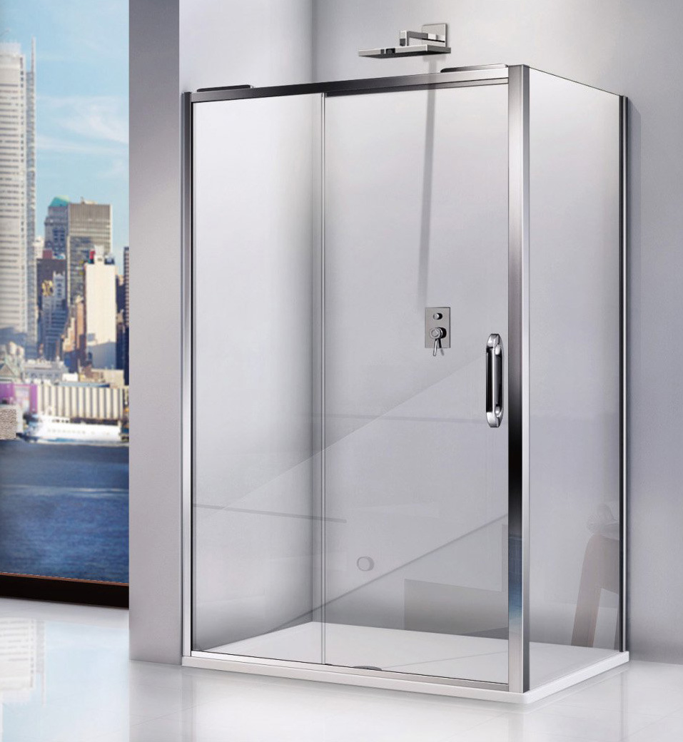 душевой уголок gooddoor antares wtw+sp 140x90 прозрачное стекло / профиль хром