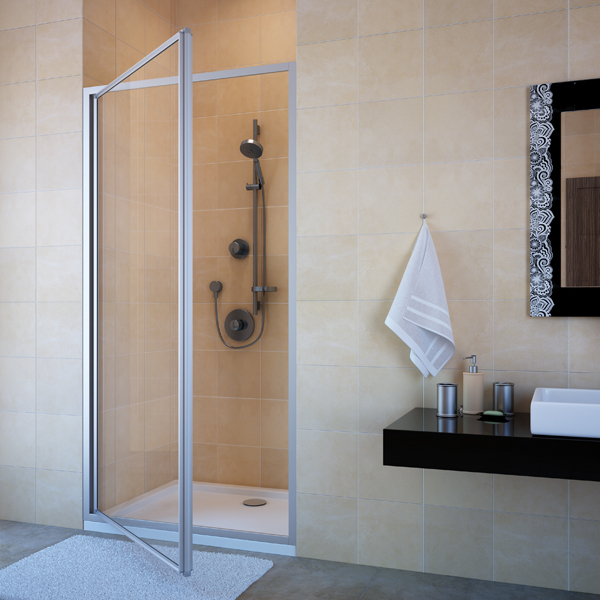 душевая дверь gutewetter practic door gk-401 82 (матовый хром/полистирол lines)