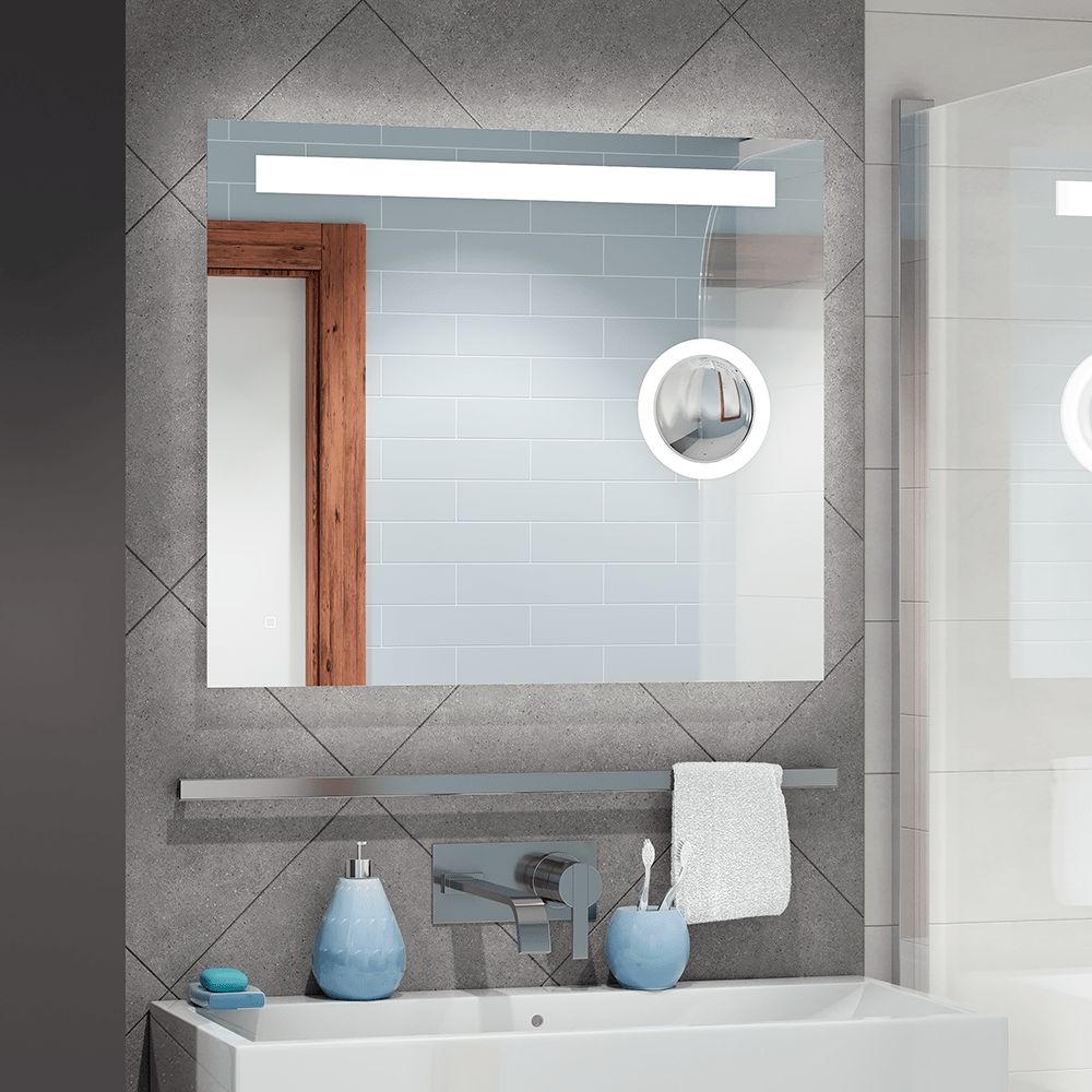 зеркало континент eldorado led 90x70 с подсветкой, увеличительной линзой и сенсорным управлением