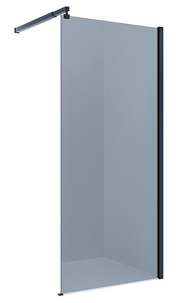 душевой уголок iva walk-in wib100t 120x200 стекло тонированное / профиль черный