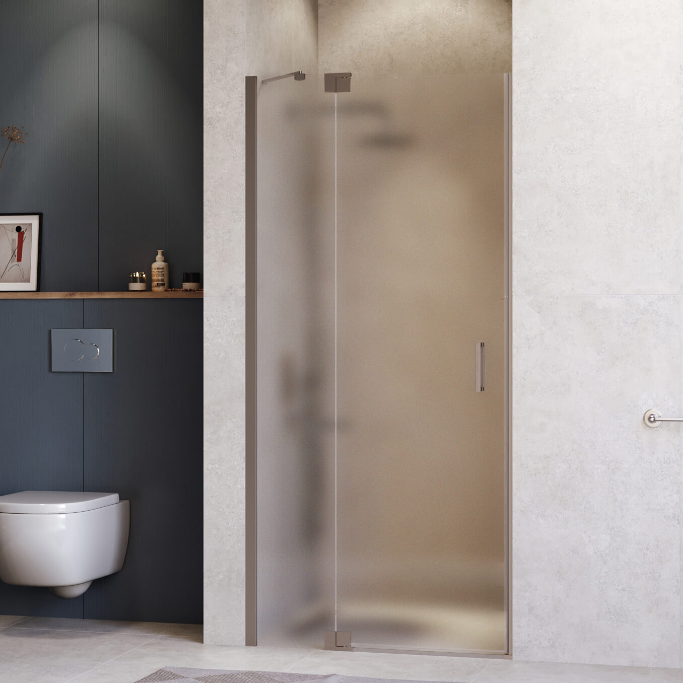душевая дверь rgw hotel ho-014gr 120x200 матовое стекло / профиль серый