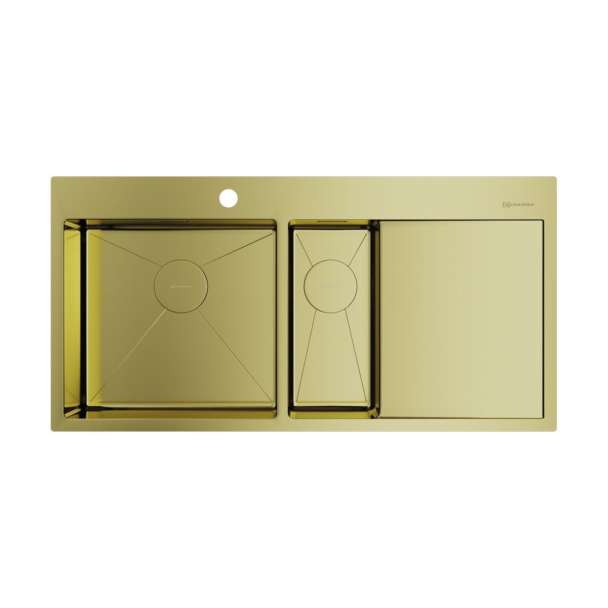 кухонная мойка omoikiri akisame 100-2-lg-l 4973089 100x51 светлое золото