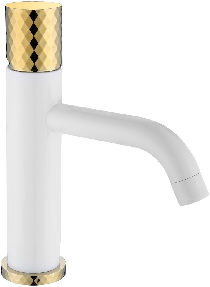 смеситель для умывальника boheme stick 121-wg белый/золото
