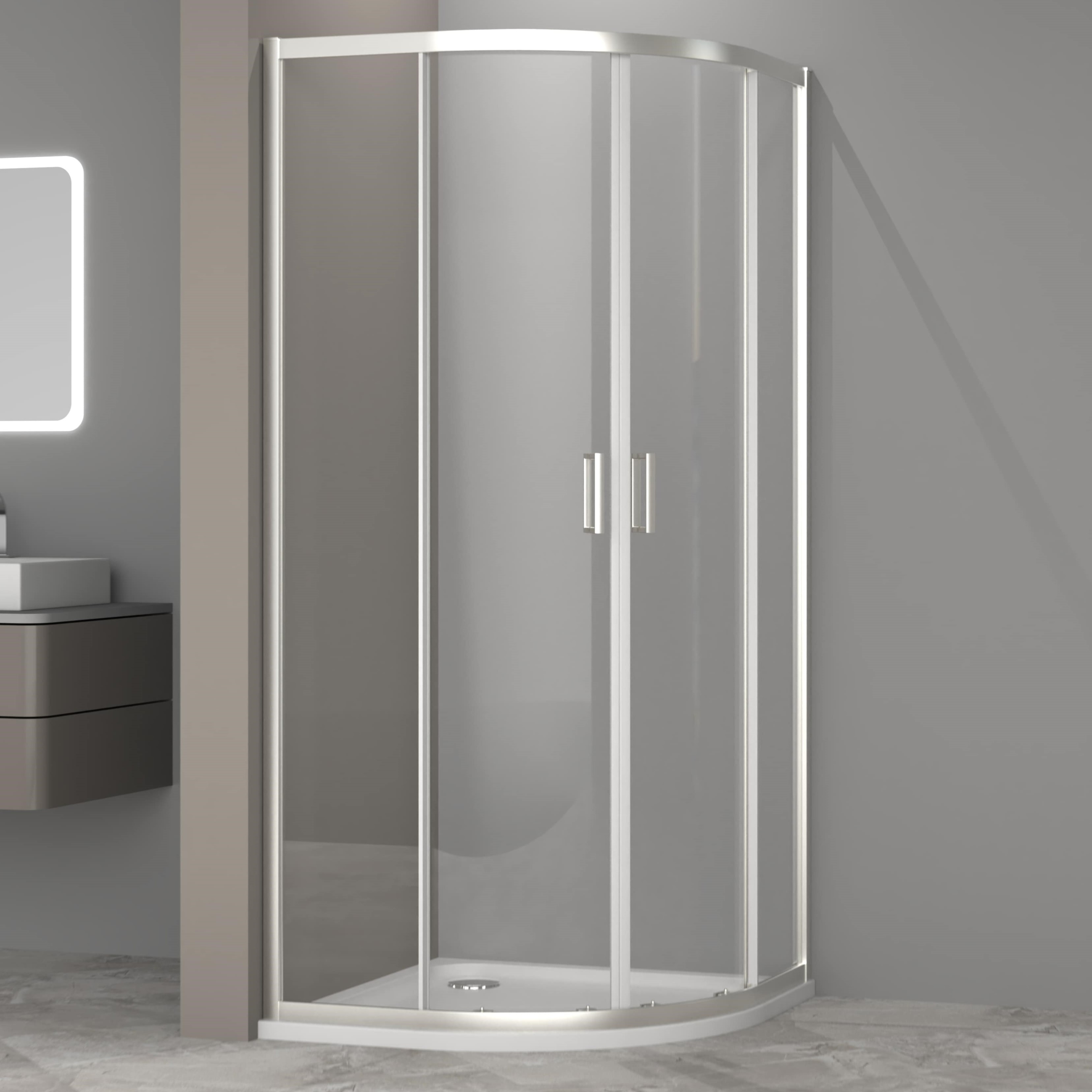 душевой уголок aquabath atlas ab-01s-900-2000 90x90 стекла прозрачные, профиль хром