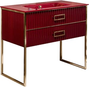 тумба напольная armadi art monaco 80 см 866-080-rg бордовый глянец  / золото