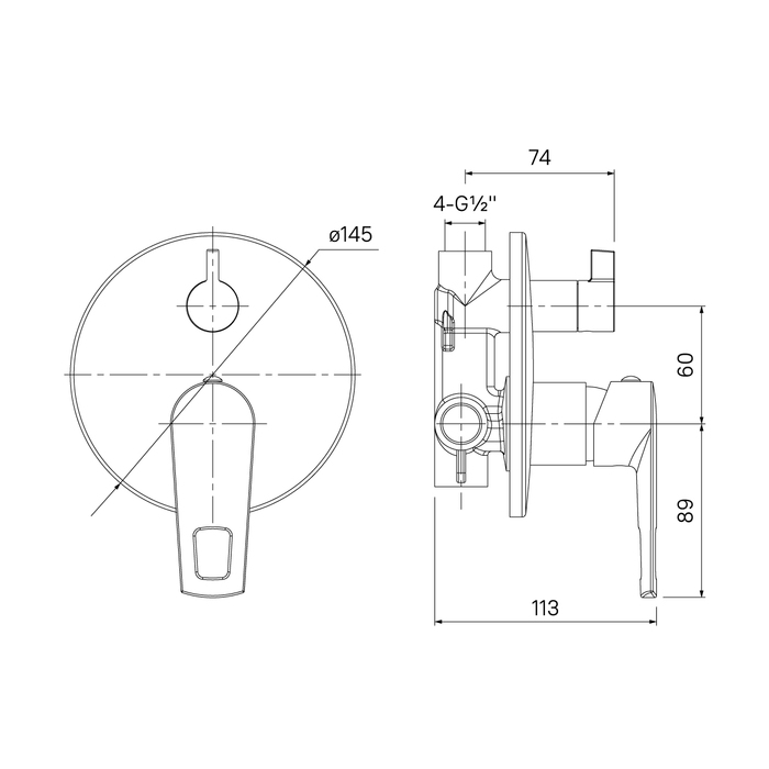 Душевой уголок Gutewetter Practic Rectan GK-404 110x95 (матовый хром/стекло матовое) фото 3 душевой уголок gutewetter practic rectan gk-404 110x95 (матовый хром/стекло матовое) фото 3