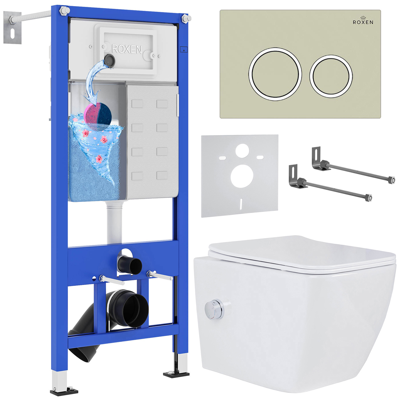комплект 6 в 1 roxen stounfix dual fresh 966246 с аромадозатором